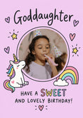 Load image into Gallery viewer, Unicorn Rainbow Goddaughter Photo Upload Birthday Card for Her
