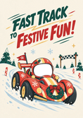 Load image into Gallery viewer, Fast Track Festive Fun Racing Photo Upload Christmas Card
