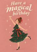 Load image into Gallery viewer, Christmas Tree Dress Dancing Woman Birthday Card for Her
