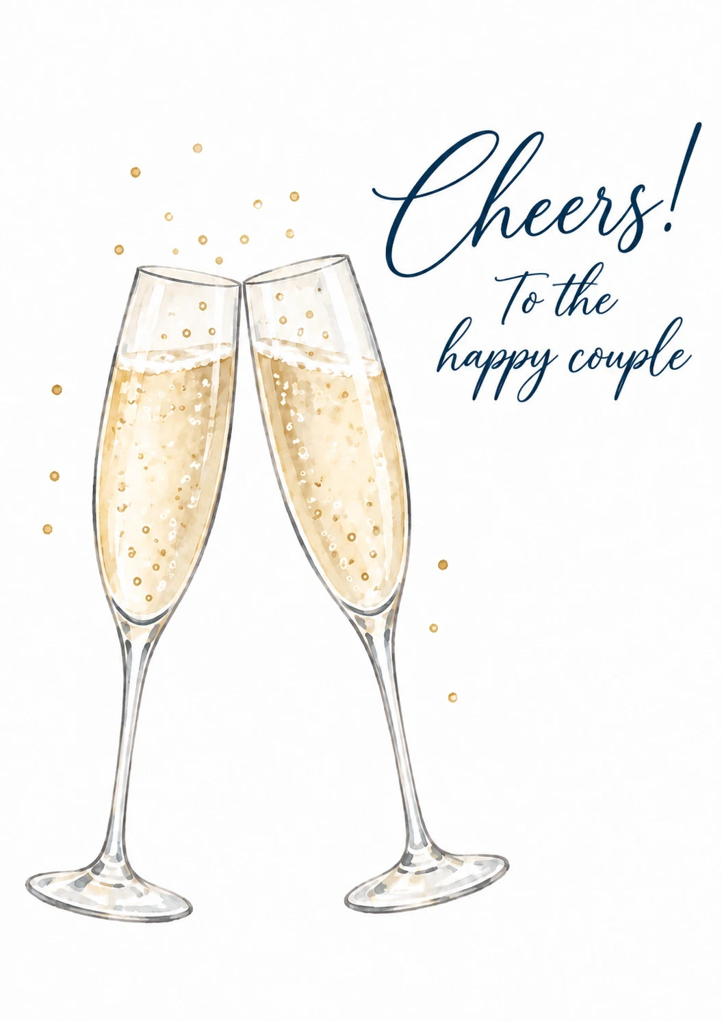 Cheers To The Happy Couple Photo Upload Wedding Card