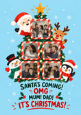 Load image into Gallery viewer, Funny Santa's Coming OMG Multiple Photo Upload Christmas Card for Mum
