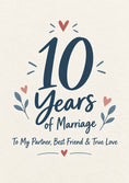 Load image into Gallery viewer, Navy Heart Botanical 10th Anniversary Card

