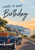 Load image into Gallery viewer, Vintage Convertible Coastal Drive Birthday Card for Him
