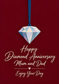 Load image into Gallery viewer, Hanging Paper Diamond 60th Anniversary Card for Him
