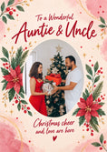 Load image into Gallery viewer, Uplifting Floral Poinsettia Photo Upload Christmas Card for Auntie & Uncle
