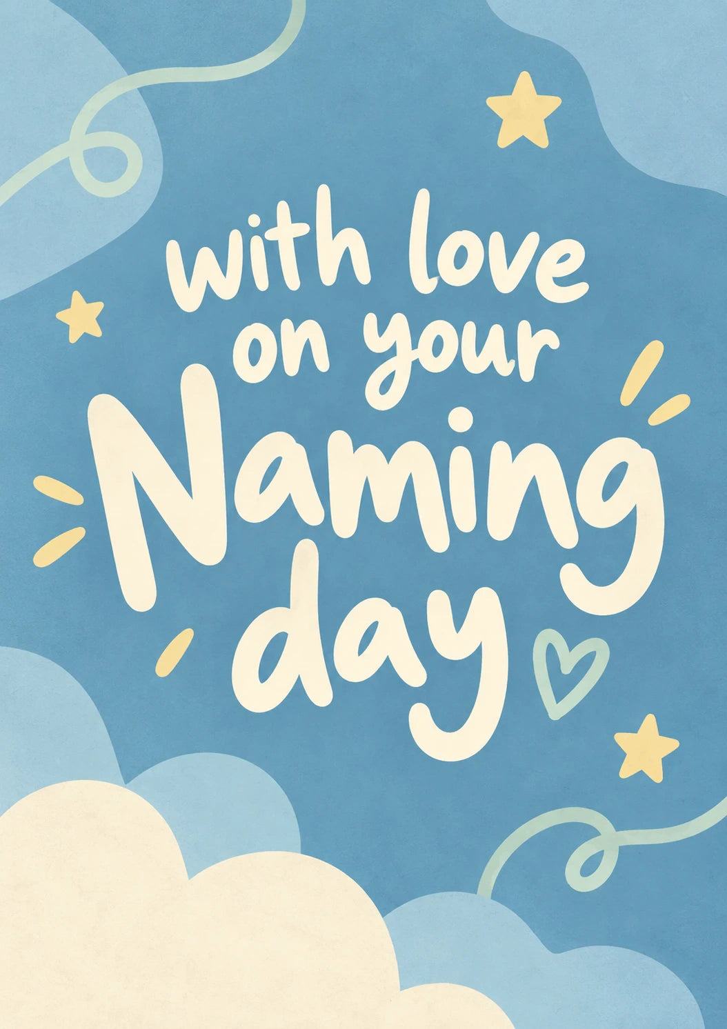 With Love on Your Naming Day New Baby Card for Son