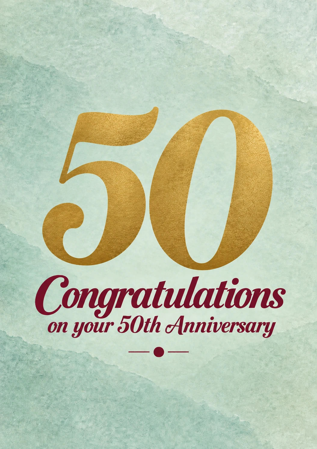 Gold Foil Watercolour 50th Anniversary Card