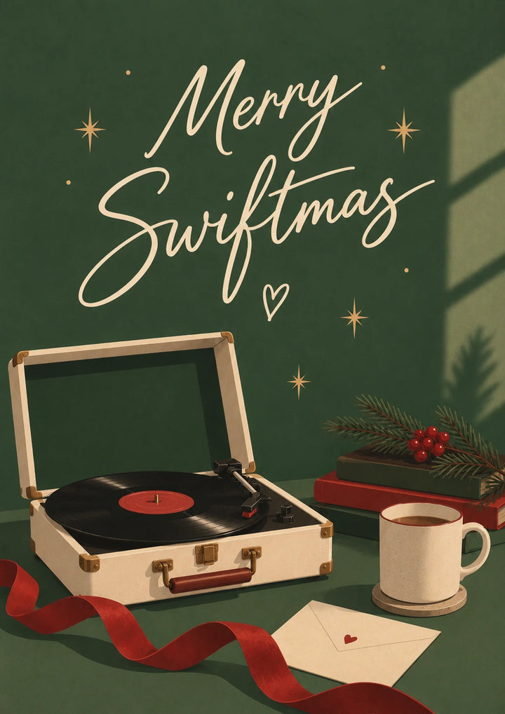 Merry Swiftmas Vinyl Record Christmas Card for Her