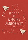 Load image into Gallery viewer, Paper Plane Hearts 1st Anniversary Card for Husband
