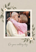 Load image into Gallery viewer, Elegant Floral Border Photo Upload Wedding Card
