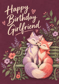 Load image into Gallery viewer, Cute Fox Couple Happy Birthday Girlfriend Card for Her
