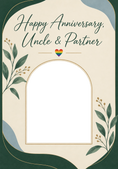 Load image into Gallery viewer, Rainbow Heart Uncle & Partner Photo Upload Anniversary Card
