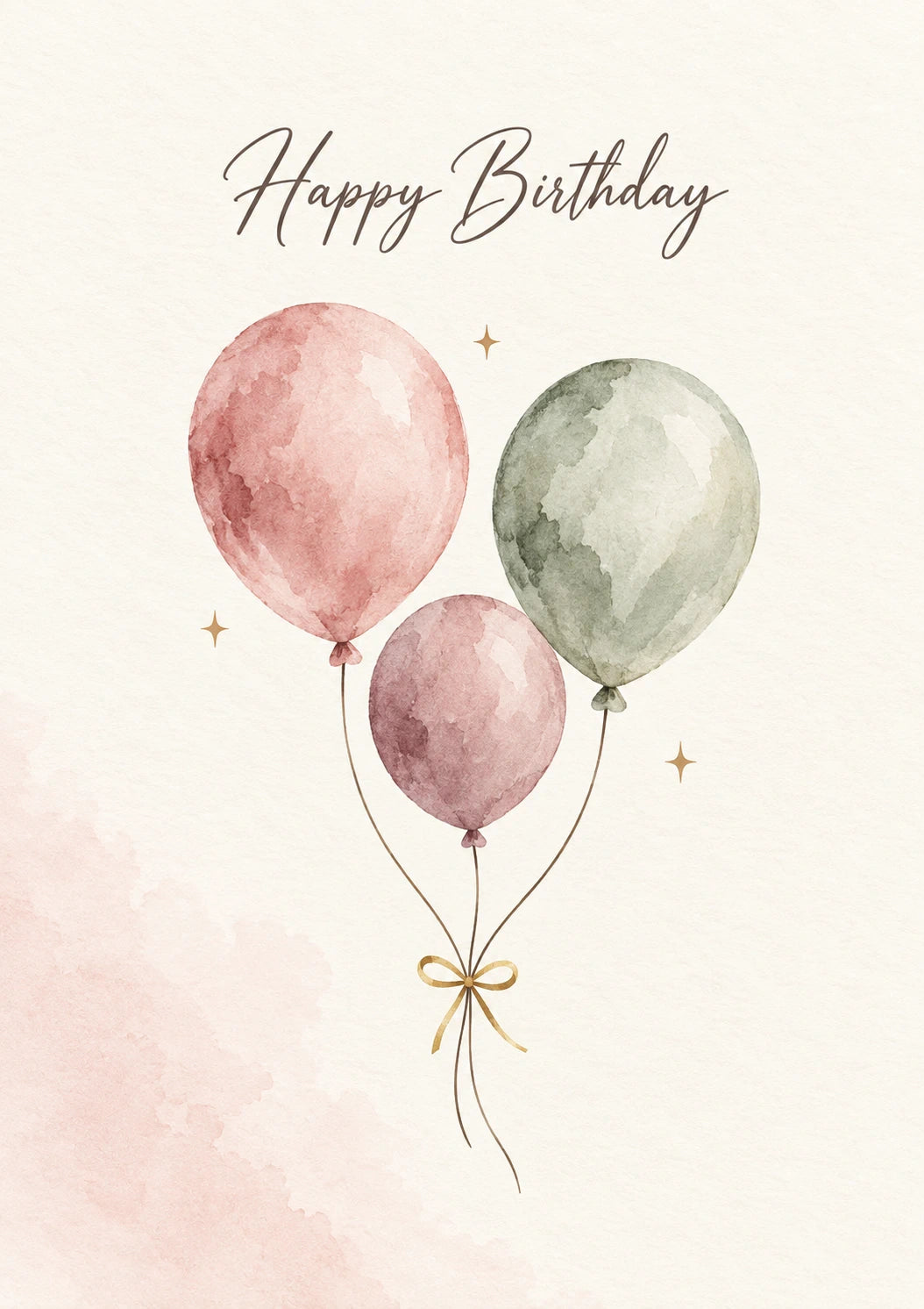 Watercolour Balloon Bunch Birthday Card for Her