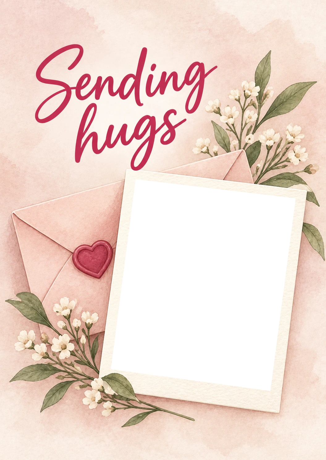 Sending Hugs Floral Photo Upload Sympathy Card for Sister In Law