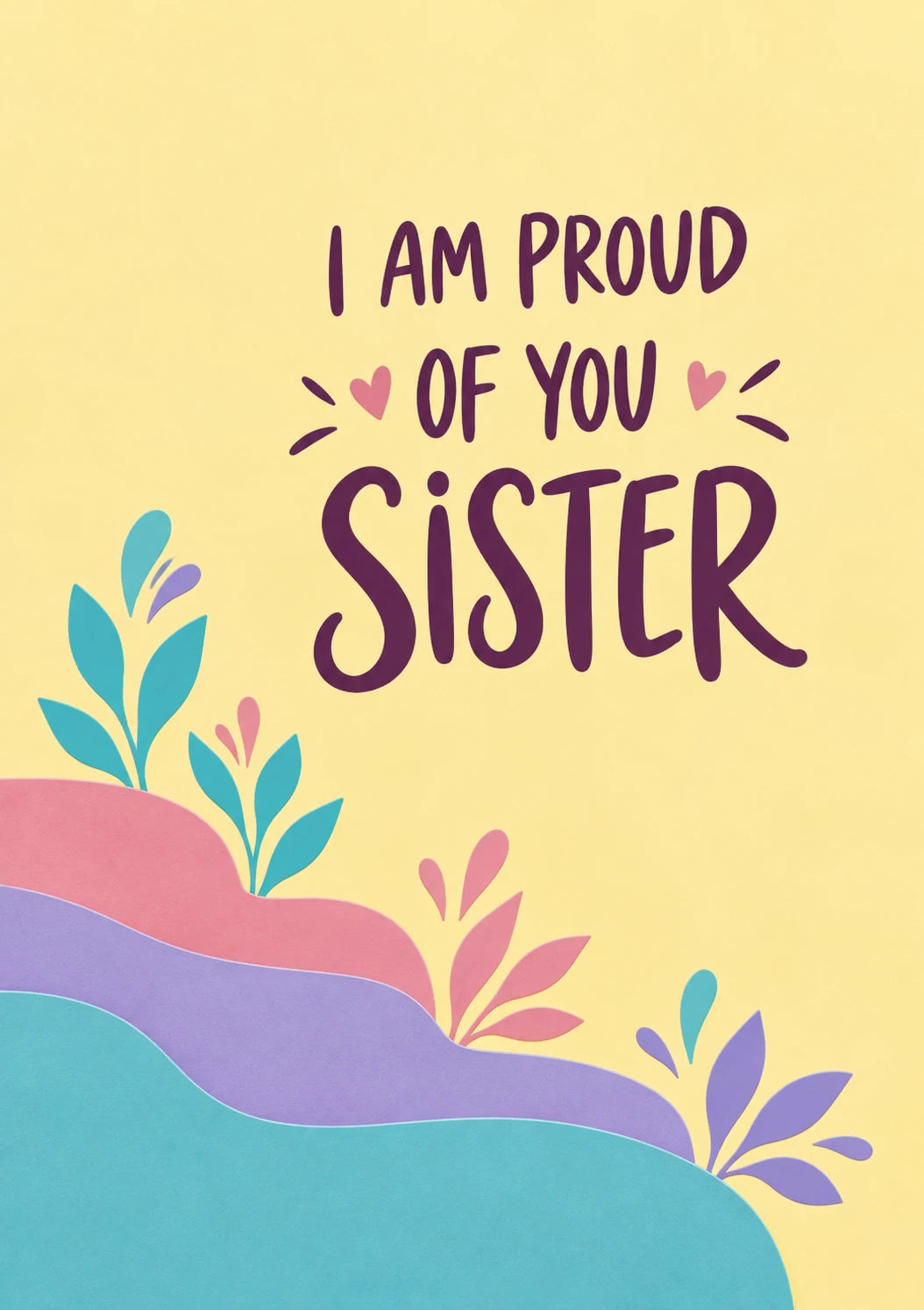 Proud of You Sister Best Friend Friendship Card for Her