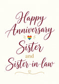 Load image into Gallery viewer, Rainbow Heart Sister and Sister-in-Law Anniversary Card
