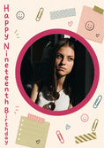 Load image into Gallery viewer, Cute Stationery Doodles 19th Photo Upload Birthday Card for Her
