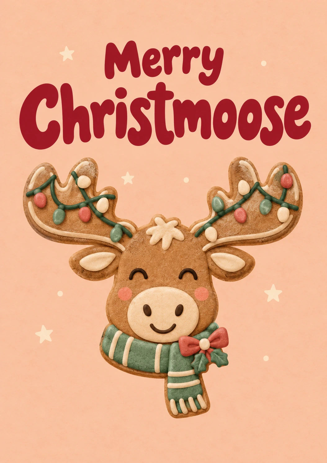 Funny Merry Christmoose Gingerbread Christmas Card for Nephew