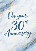 Load image into Gallery viewer, Blue Marble Gold Foil 30th Anniversary Card
