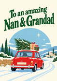 Load image into Gallery viewer, Red Mini Car Christmas Tree Christmas Card for Grandparents
