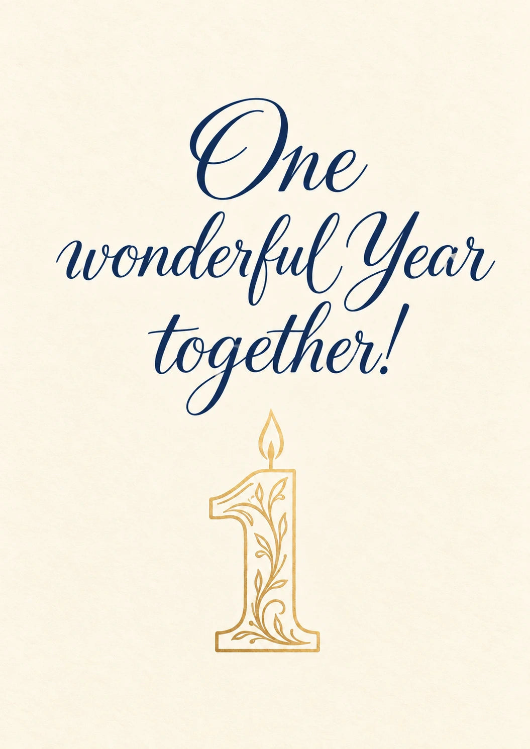 One Wonderful Year Verse Husband 1st Anniversary Card