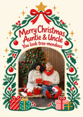 Load image into Gallery viewer, Funny Tree-Mendous Floral Christmas Card for Auntie & Uncle
