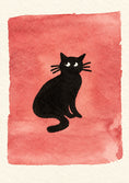 Load image into Gallery viewer, Black Cat Silhouette Halloween Card
