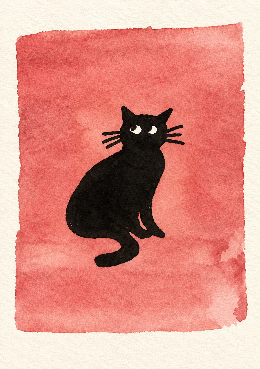 Black Cat Silhouette Halloween Card