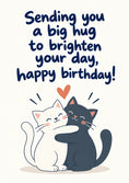 Load image into Gallery viewer, Cute Hugging Cats Happy Birthday Card
