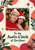 Load image into Gallery viewer, Festive Holly Berries Photo Upload Christmas Card for Auntie
