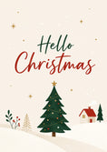 Load image into Gallery viewer, Hello Christmas Snowy Village Scene Christmas Card
