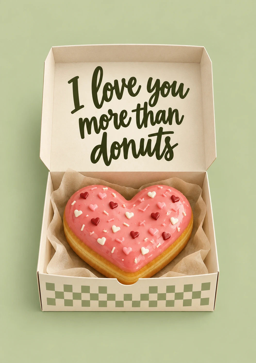 Funny I Love You More Than Donuts Valentine's Day Card for Fiancé