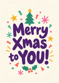 Load image into Gallery viewer, Colourful Festive Typography Christmas Card for Cousin
