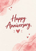 Load image into Gallery viewer, Pink Watercolour Hearts Happy Anniversary Card for Her
