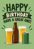 Load image into Gallery viewer, Beer Glasses and Bottle 20th Birthday Card for Him
