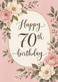 Load image into Gallery viewer, Vintage Blush Floral 70th Birthday Card for Her
