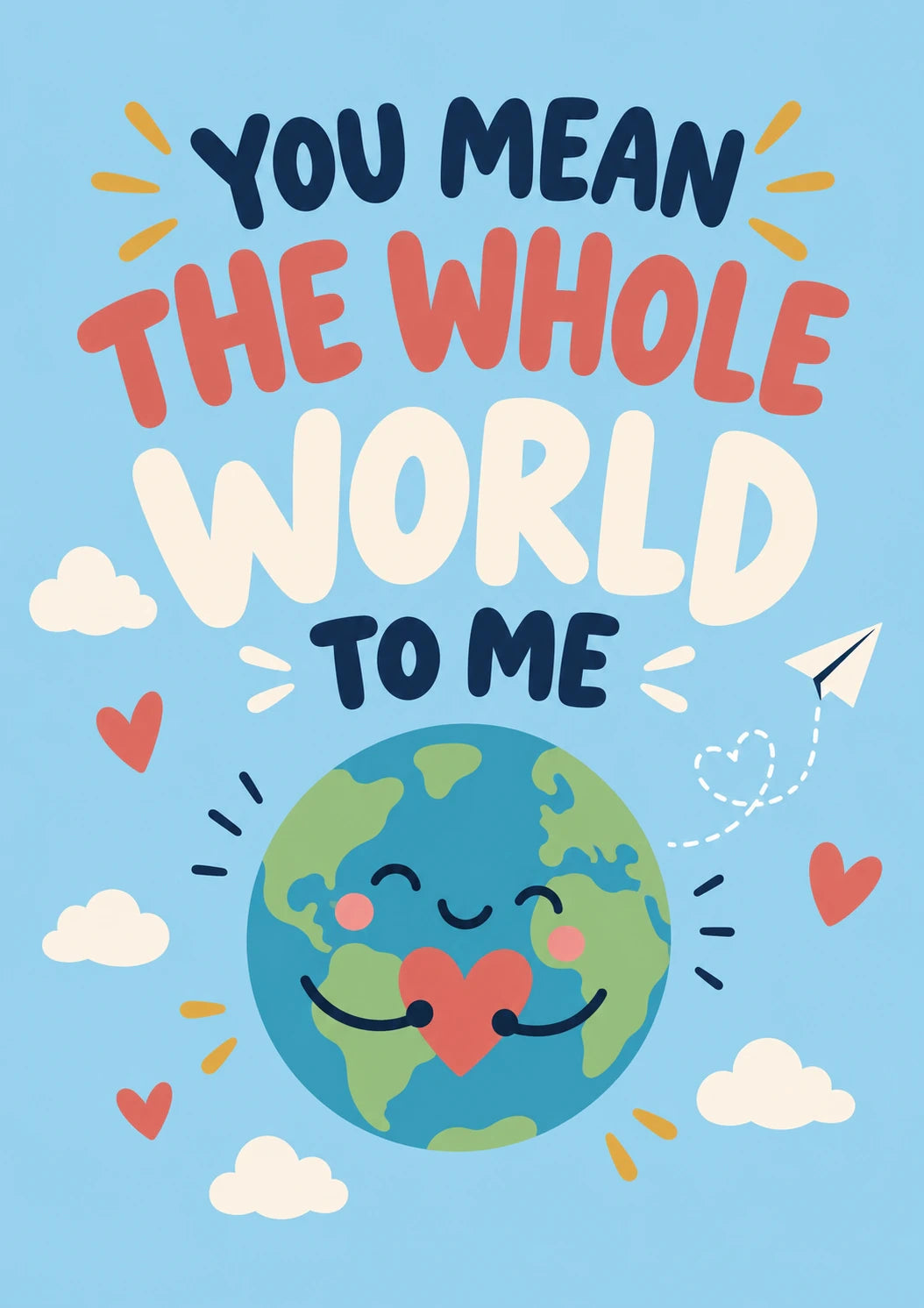 Whole World To Me Earth Hug Anniversary Card for Him