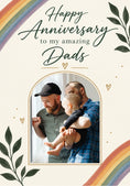 Load image into Gallery viewer, Rainbow Two Dads Photo Upload Anniversary Card
