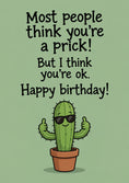 Load image into Gallery viewer, Funny Cool Cactus Prick Humorous Birthday Card for Him
