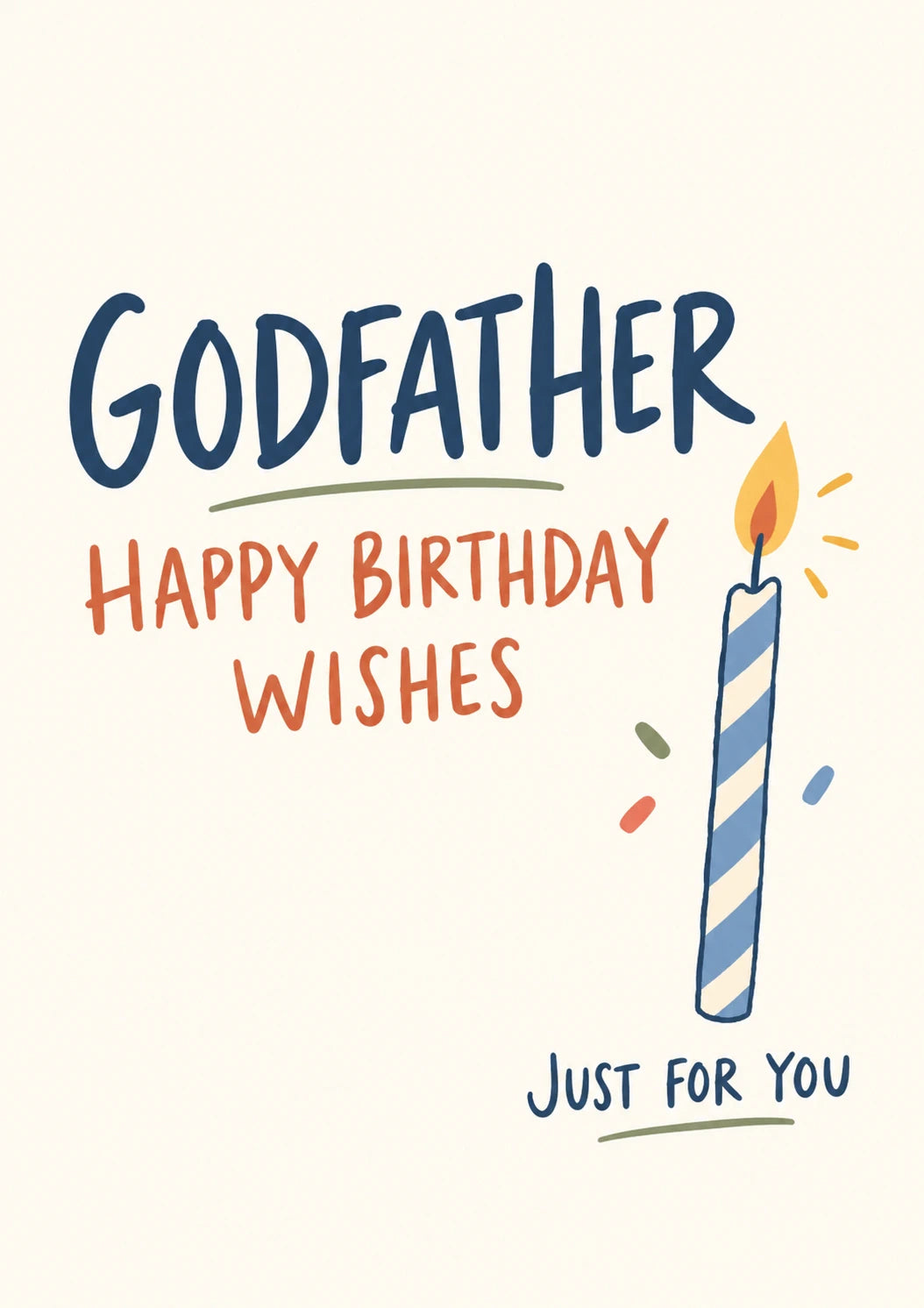 Godfather Happy Birthday Wishes Candle Birthday Card for Him