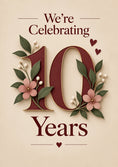 Load image into Gallery viewer, Floral Botanical 10th Anniversary Card for Her
