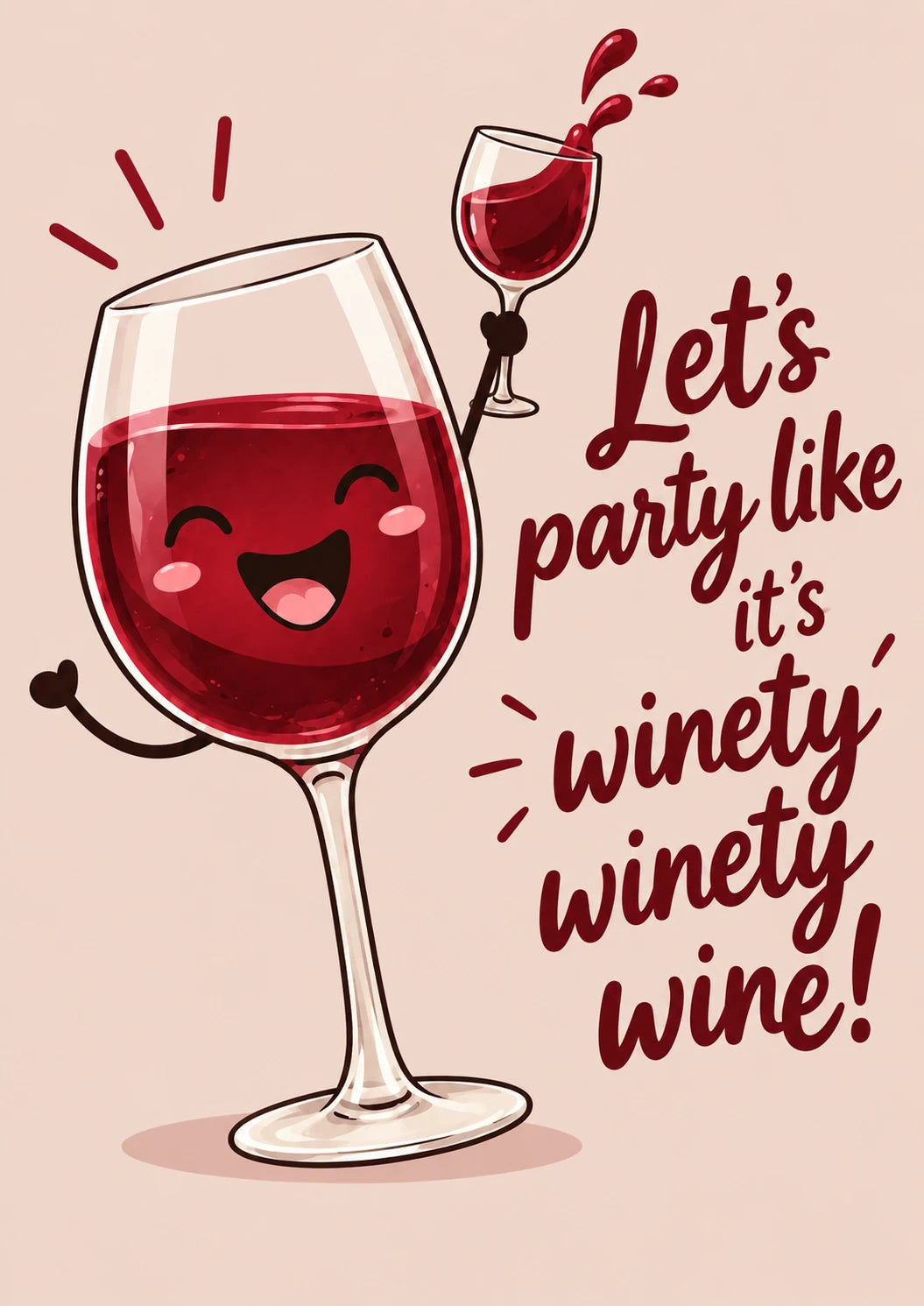Funny Wine Glass Cheers 25th Birthday Card