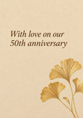 Load image into Gallery viewer, Gold Ginkgo Leaf 50th Anniversary Card for Husband

