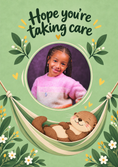 Load image into Gallery viewer, Relaxing Otter Hammock Photo Upload Get Well Soon Card for Niece
