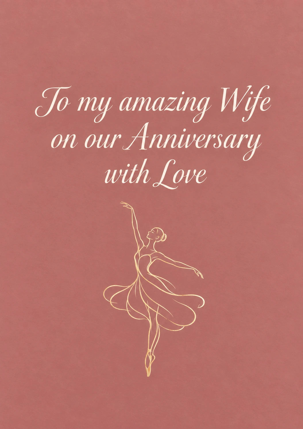 Elegant Ballerina Verse Wife Anniversary Card for Her