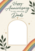 Load image into Gallery viewer, Rainbow Two Dads Photo Upload Anniversary Card
