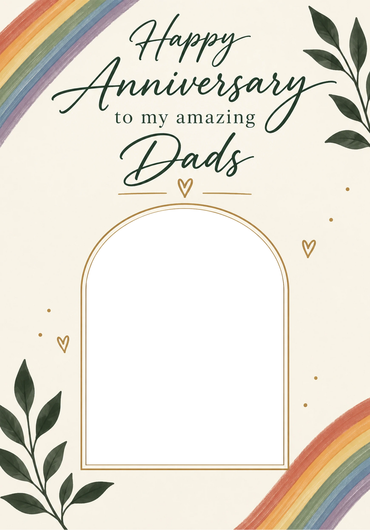 Rainbow Two Dads Photo Upload Anniversary Card