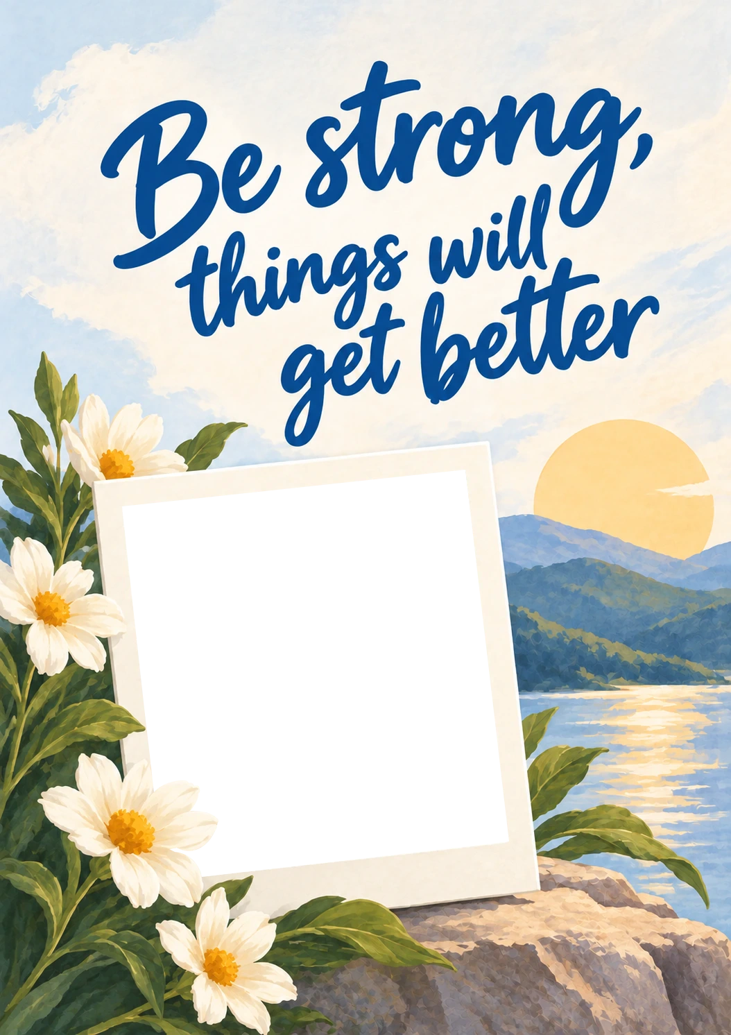 Be Strong Things Will Get Better Photo Upload Sympathy Card for Sister In Law