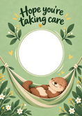 Load image into Gallery viewer, Relaxing Otter Hammock Photo Upload Get Well Soon Card for Niece
