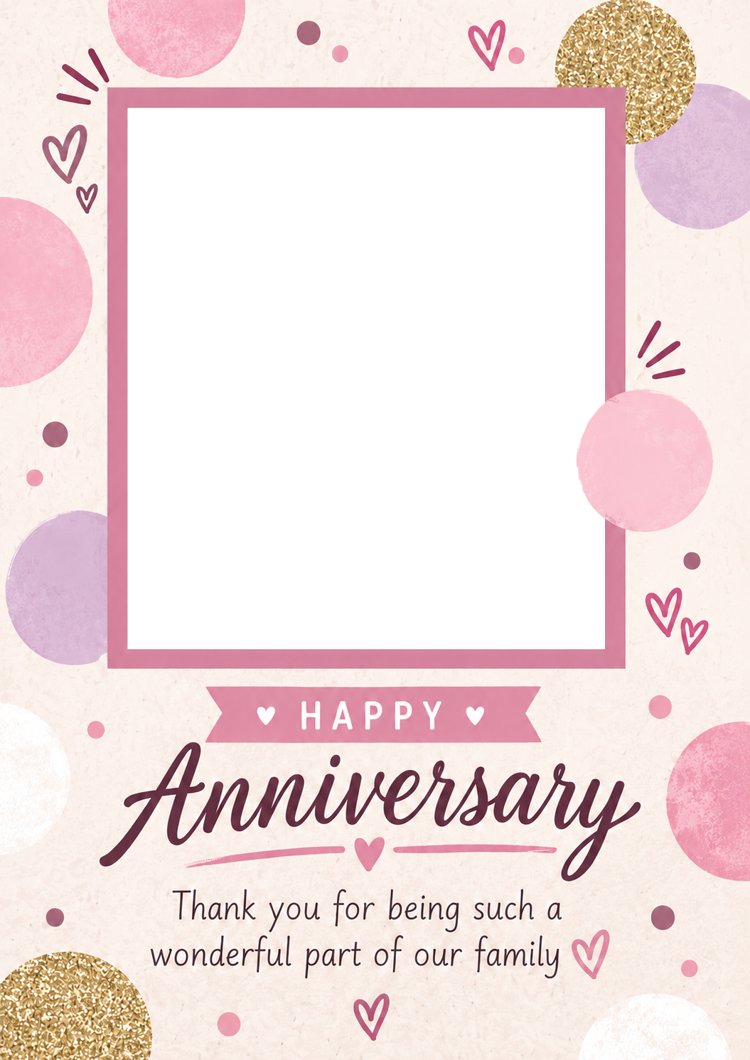 Pink Polka Dot Mother in Law Photo Upload Anniversary Card for Her